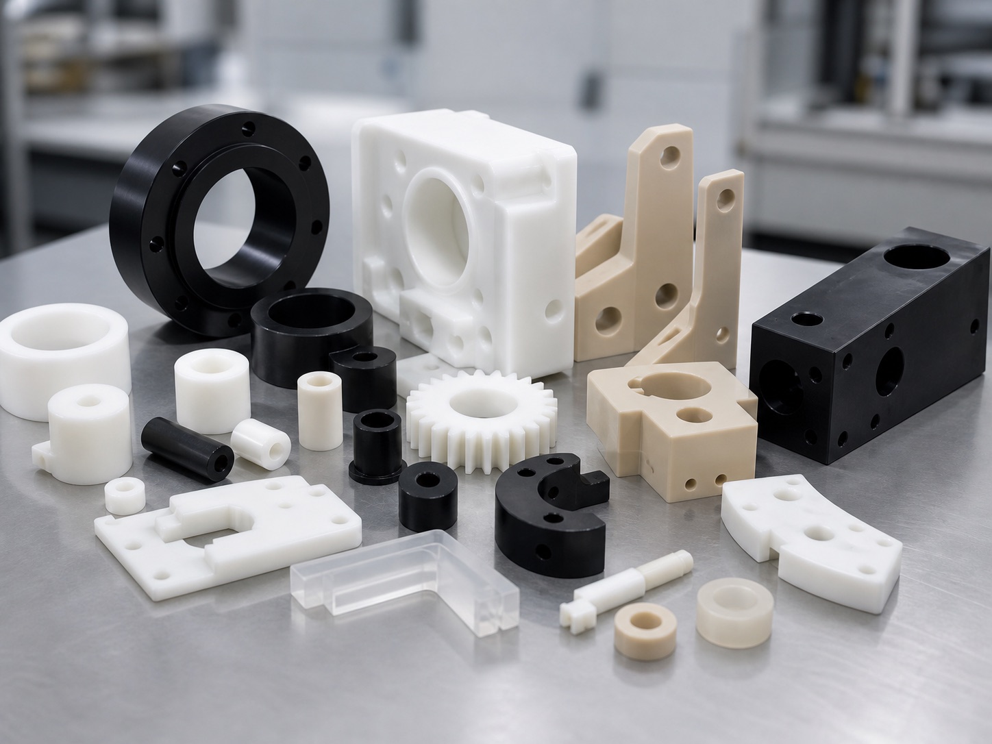 CNC-gefertigte technische Kunststoffteile aus POM Nylon PTFE und PEEK