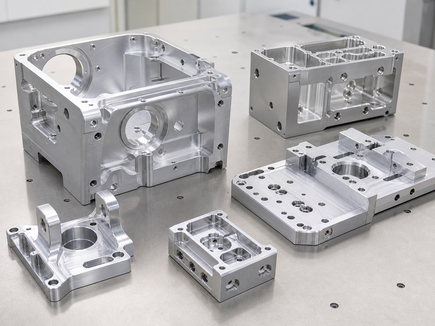 CNC-gefräste Aluminiumteile zum Vergleich von 6061 und 7075