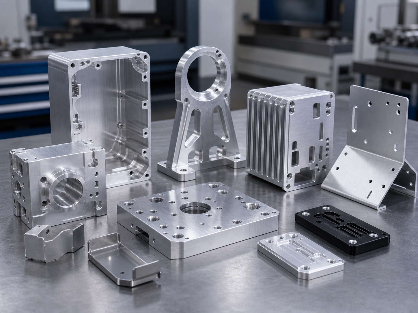 Eloxierte CNC-gefertigte Aluminiumteile zum Vergleich von Oberflächen