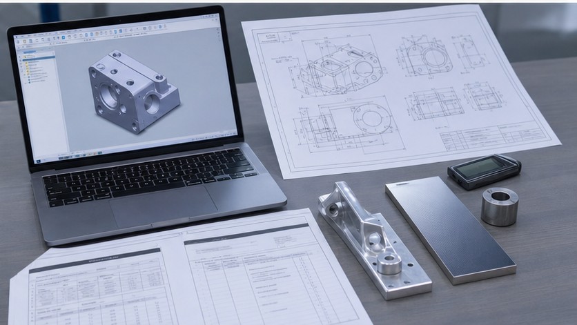 RFQ-Prüfung von Qualitätsanforderungen mit CAD Zeichnung und Materialzeugnis