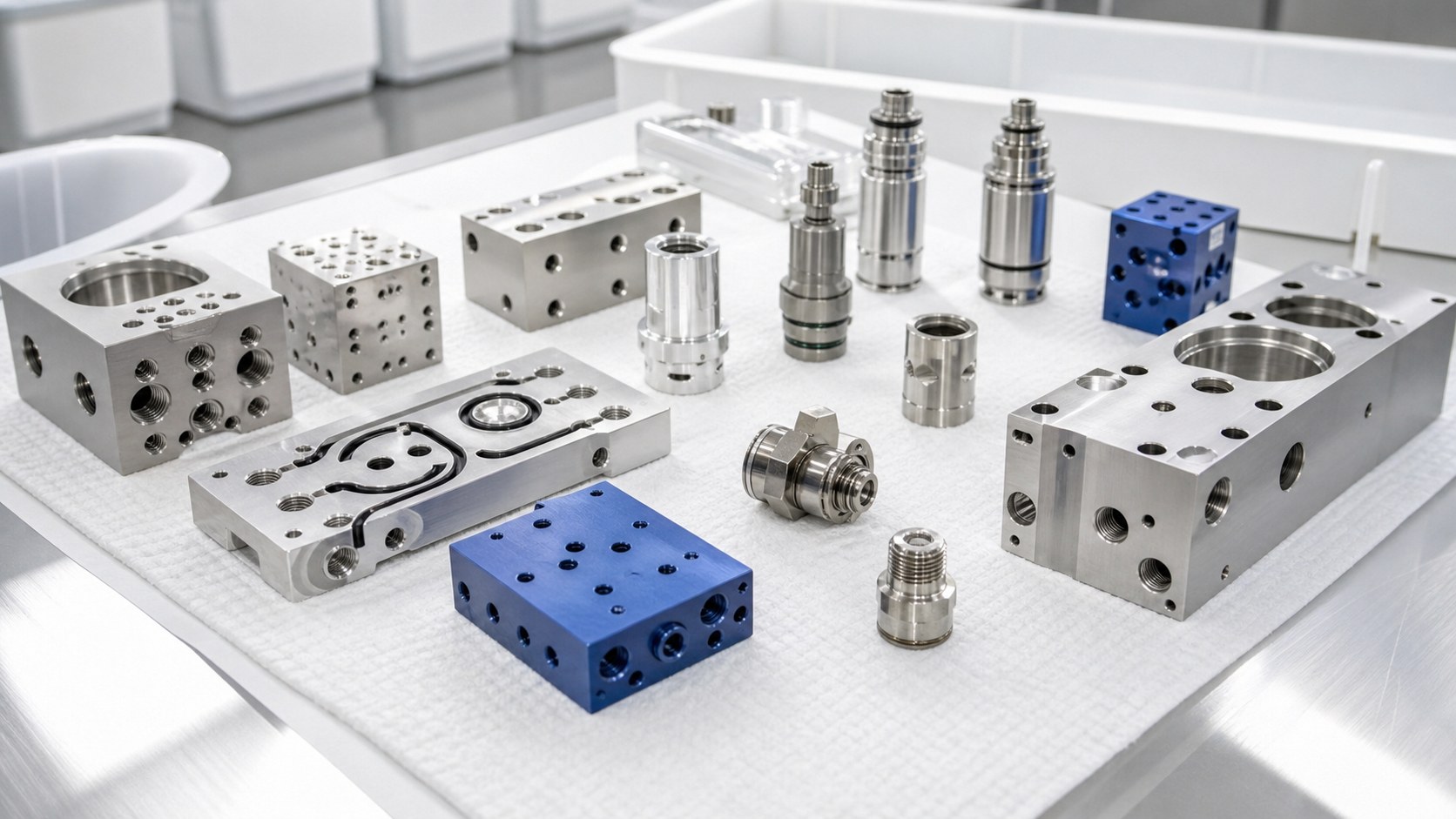 CNC-Bearbeitung medizinischer Fluidventilkörper und Mikrofluidik-Manifolds