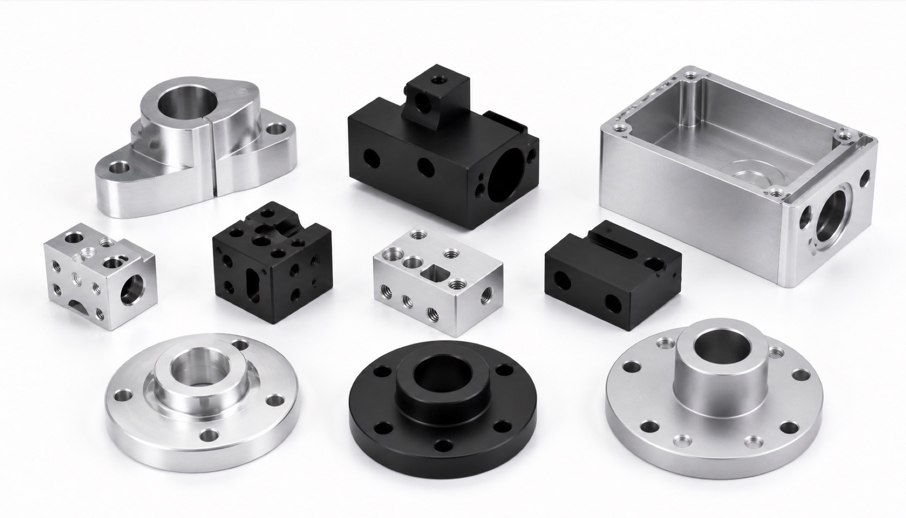 Fertige anodisierte Aluminium Präzisionsteile mit kontrollierten Bohrungen und Funktionsflächen