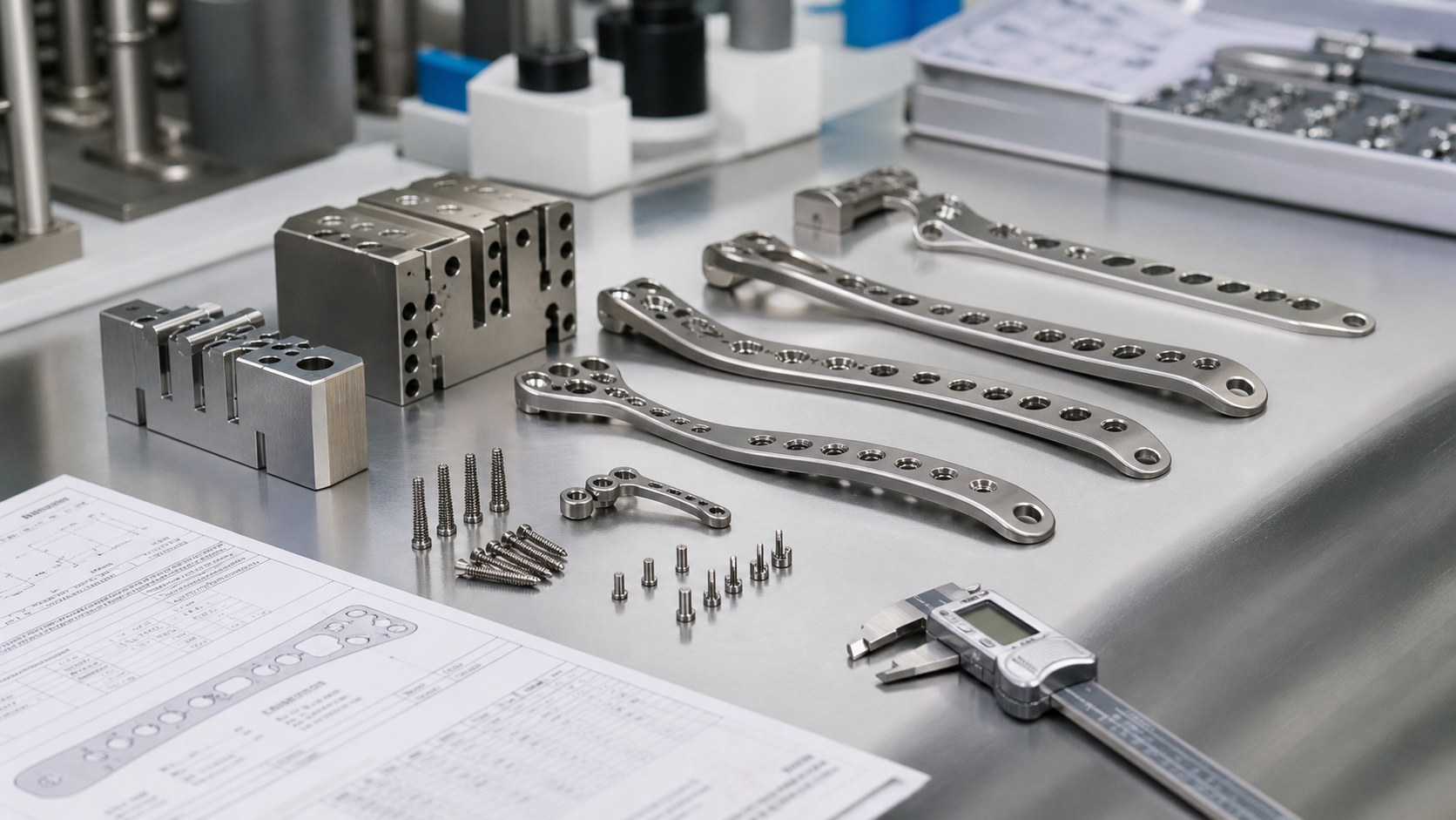 CNC-gefertigte orthopädische Knochenplatten und chirurgische Führungsblöcke