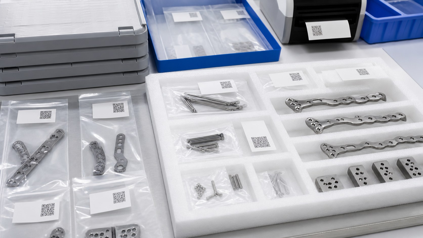 Saubere Verpackung und Rückverfolgbarkeit für orthopädische Teile