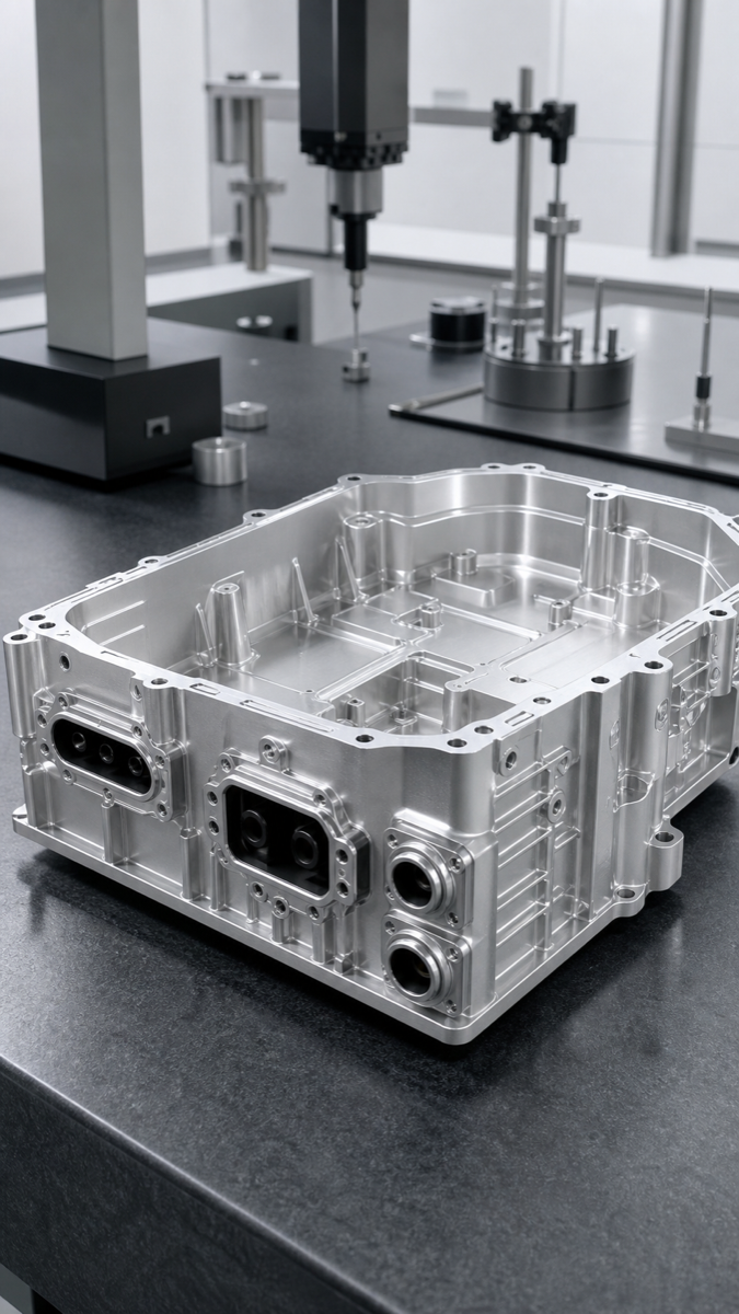 Dünnwandiges Aluminium-Elektronikgehäuse mit mehreren Steckverbinderöffnungen