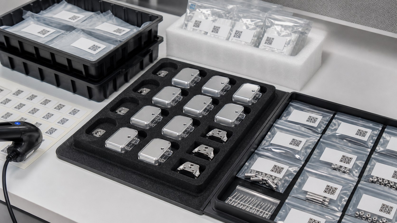 Saubere Verpackung und Rückverfolgbarkeit für CNC-Teile tragbarer Medizingeräte