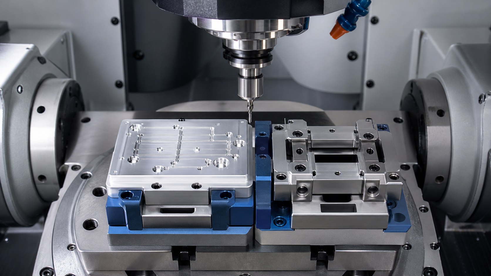 5-Achs-Spannung für mikrofluidische medizinische Manifold-Bearbeitung