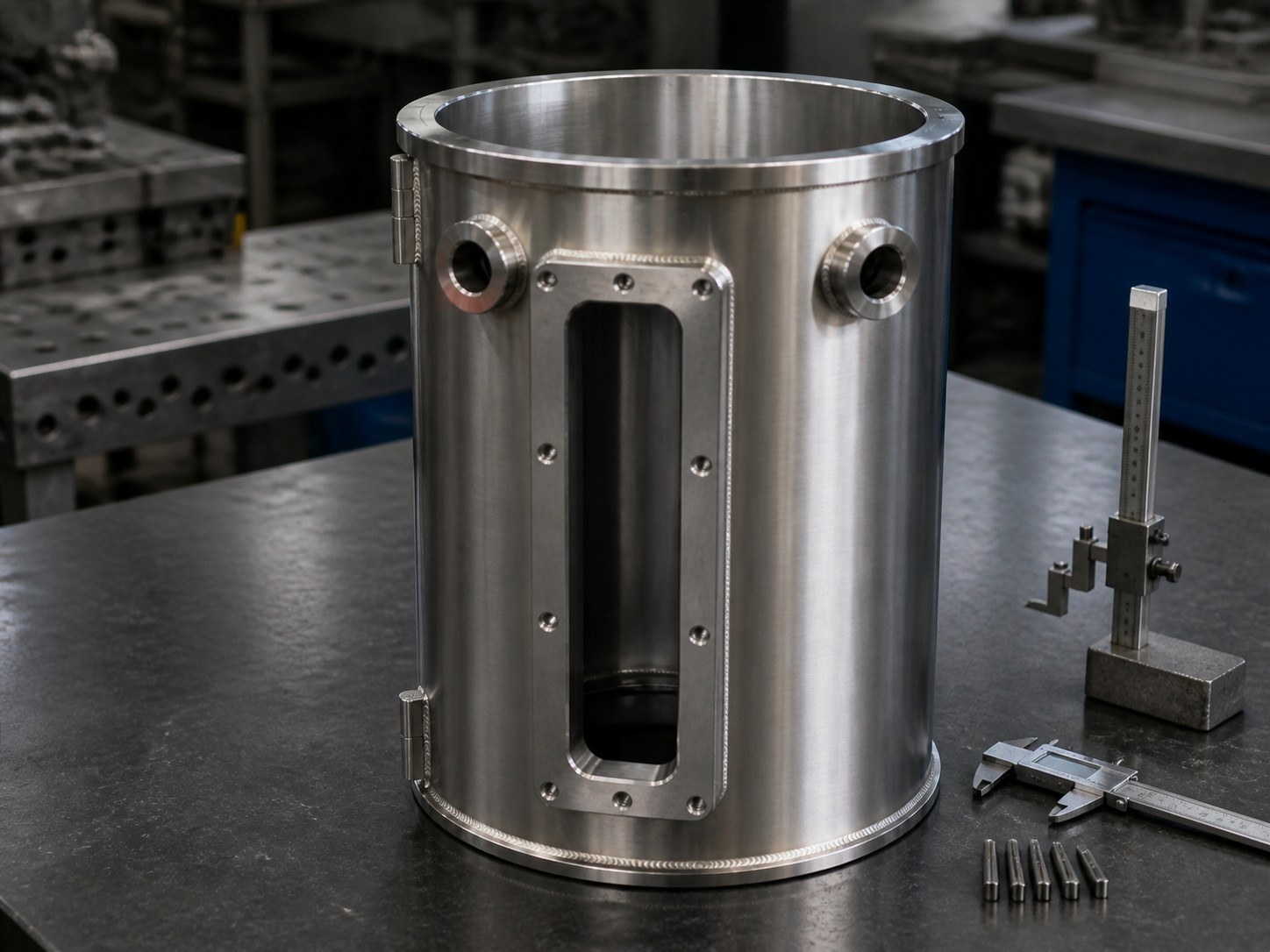 Prototypenbearbeitung einer geschweissten zylindrischen SUS-304-Baugruppe