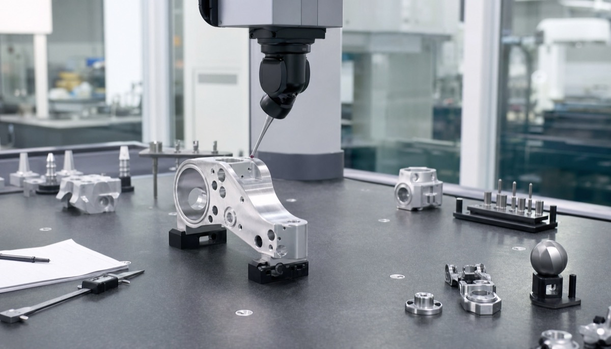 KMG-Prüfung von Robotik-Präzisionsteilen für wiederholbare Kleinserien