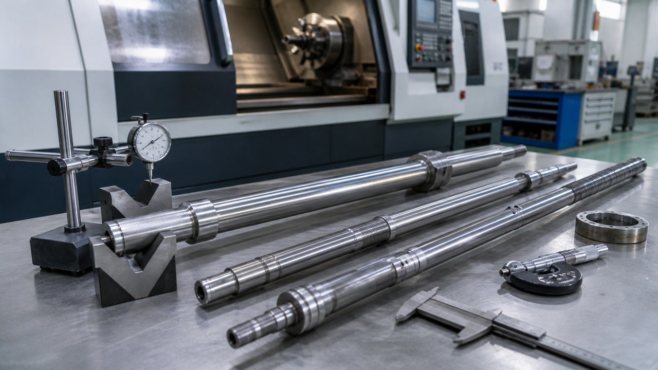 Technische CNC-Bearbeitungsanalyse: How to Improve Coaxiality and Straightness in Custom Long-Shaft Machining