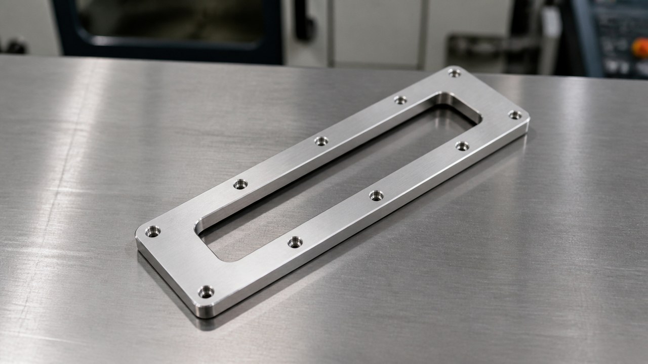 Prototypenbearbeitung eines rechteckigen Sichtfensterflansches