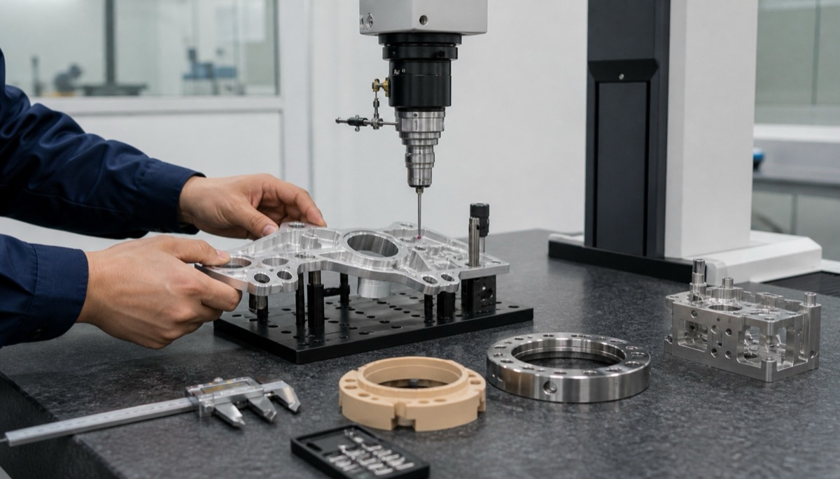 KMG Pruefung und Vorrichtungsbewertung fuer kundenspezifische CNC Roboterteile
