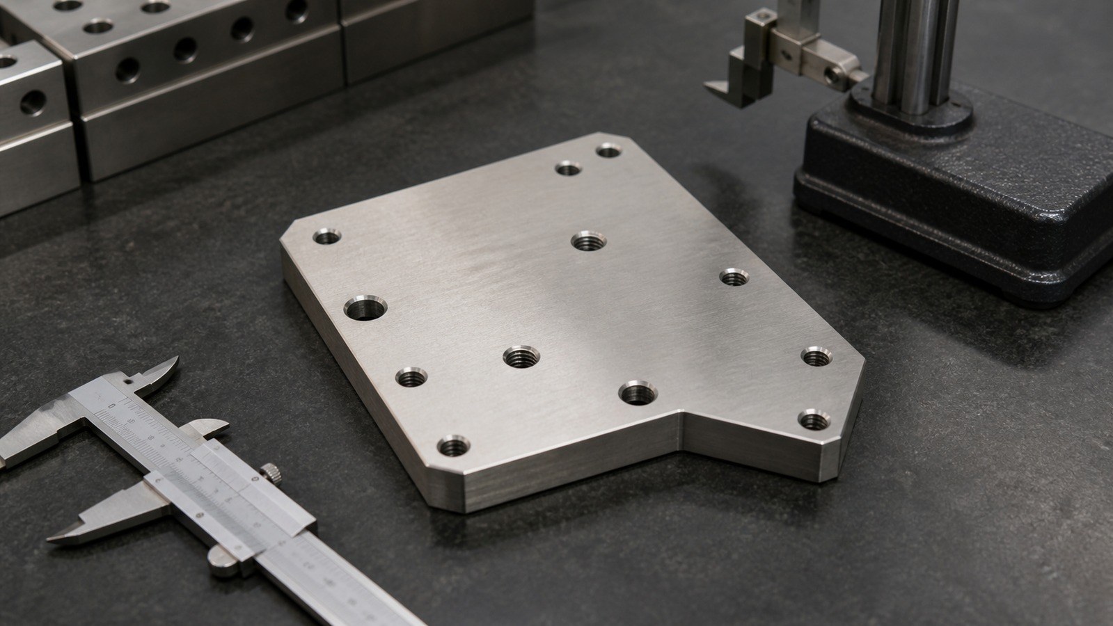 Technische CNC-Bearbeitungsanalyse: Drawing-Based Machining Plan for a Mounting Plate Used in Semiconductor Automated