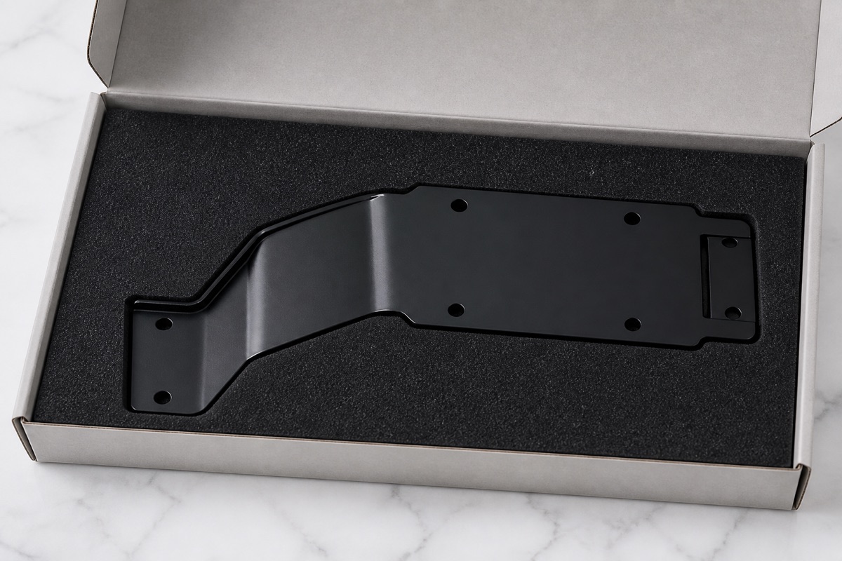 Schaumverpackung fuer langen duennen schwarz eloxierten Taillen-PCB-Halter