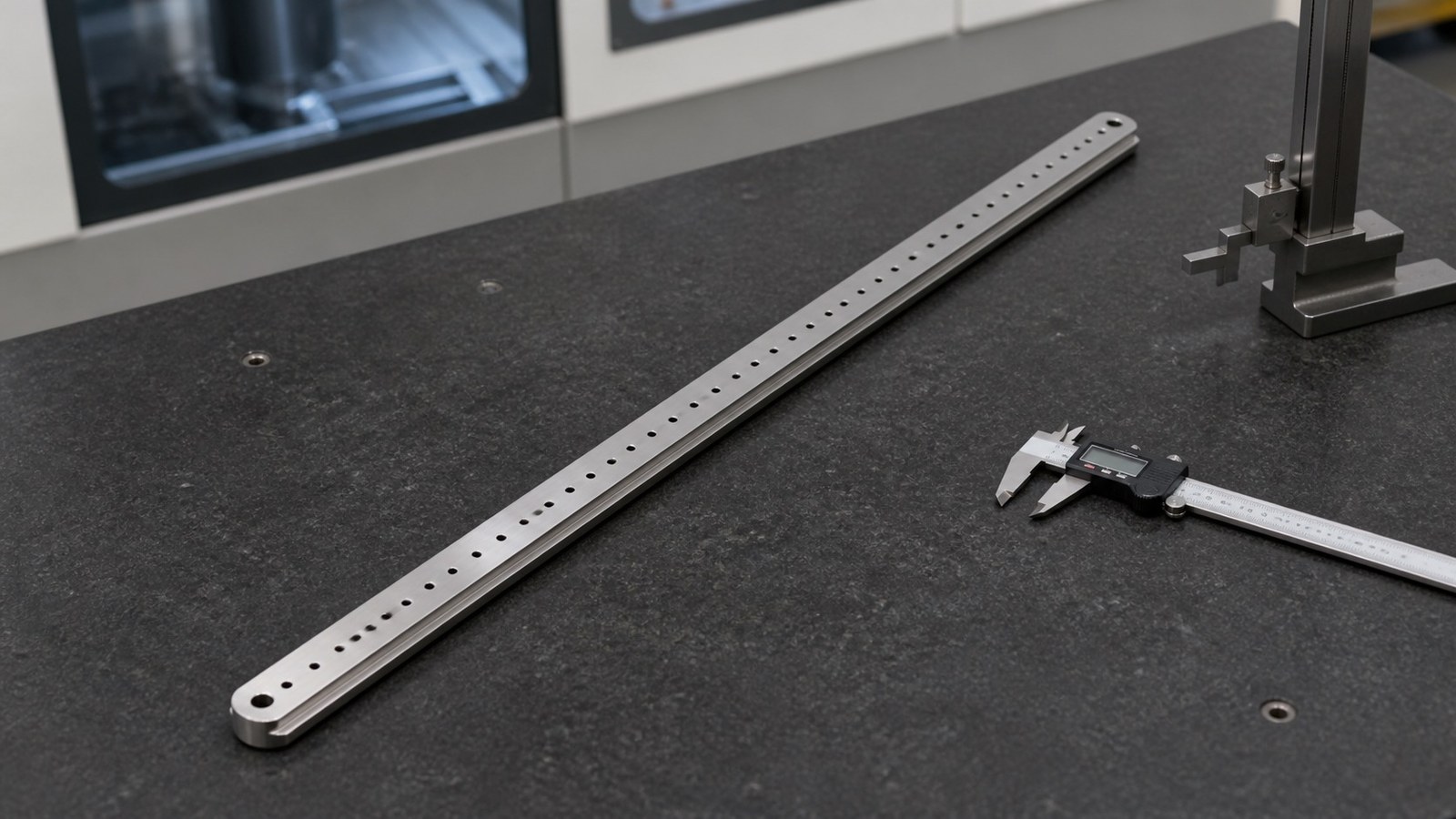 Technische CNC-Bearbeitungsanalyse: CNC Machining Review of a Long Guide-Rail Adapter Plate for Automation Fixtures: Hole-Row