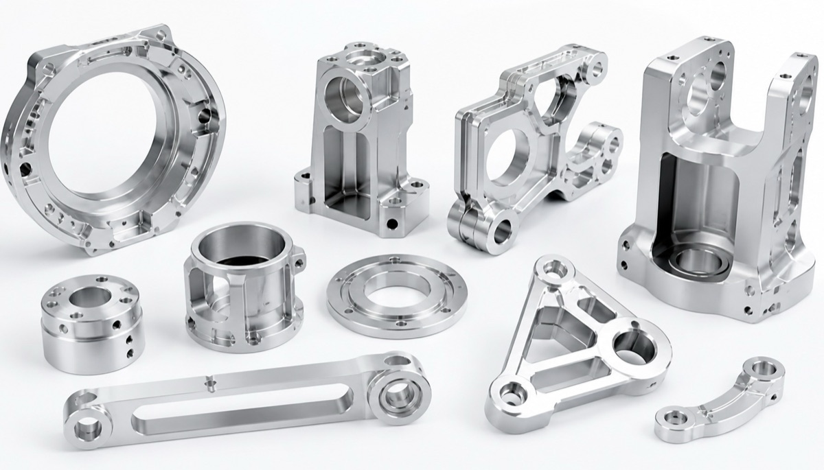 Verschiedene Aluminium-Roboterkomponenten aus 6061 und hochfesten Legierungen