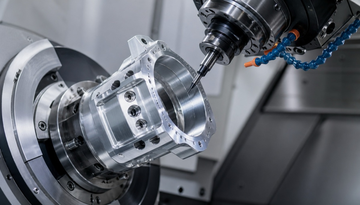 5-Achs-CNC-Aufspannung fuer optischen Halter mit Praezisionsbohrungen