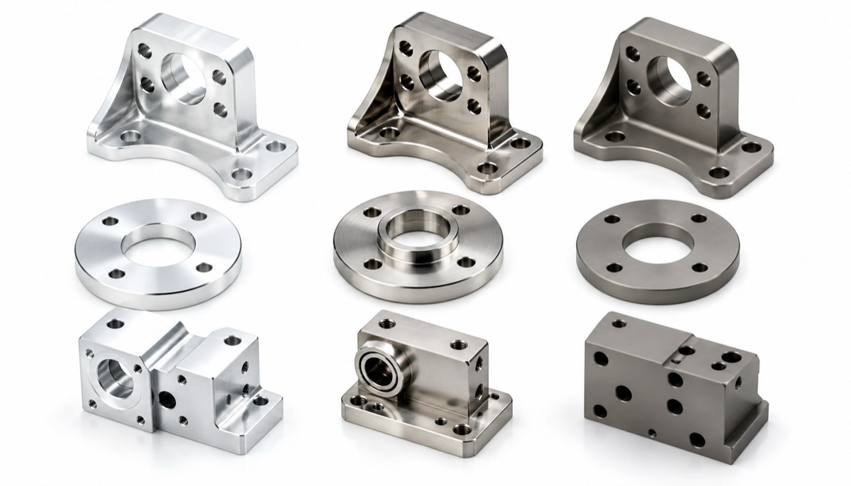 Praezisionsgefertigte Teile mit Optionen aus Aluminium, Edelstahl, Titan und technischem Kunststoff
