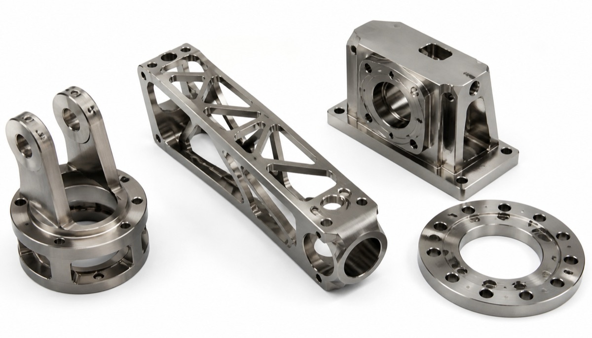 Beispiele für TC4-Titan-Roboterteile für Gelenke Halter und Flansche