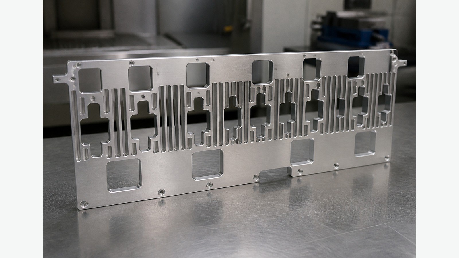 Bearbeitung von Aluminium-Kuehlkoerpern fuer Elektronikmodule: Bezugssystem, Nuten und Kanten