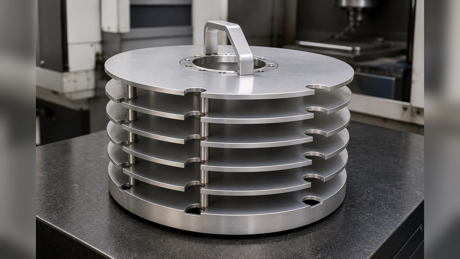 Technische CNC-Bearbeitungsanalyse: How to Control Hole Relationships and Burrs When Machining a Multilayer Disc Carrier for