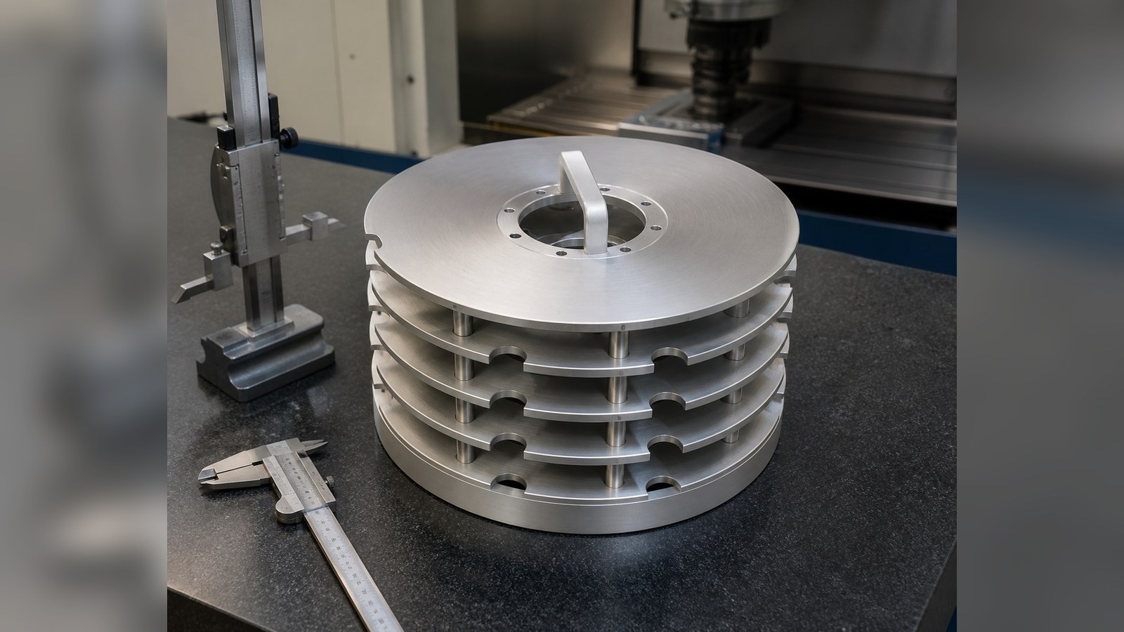 Technische CNC-Bearbeitungsanalyse: How to Control Hole Relationships and Burrs When Machining a Multilayer Disc Carrier for