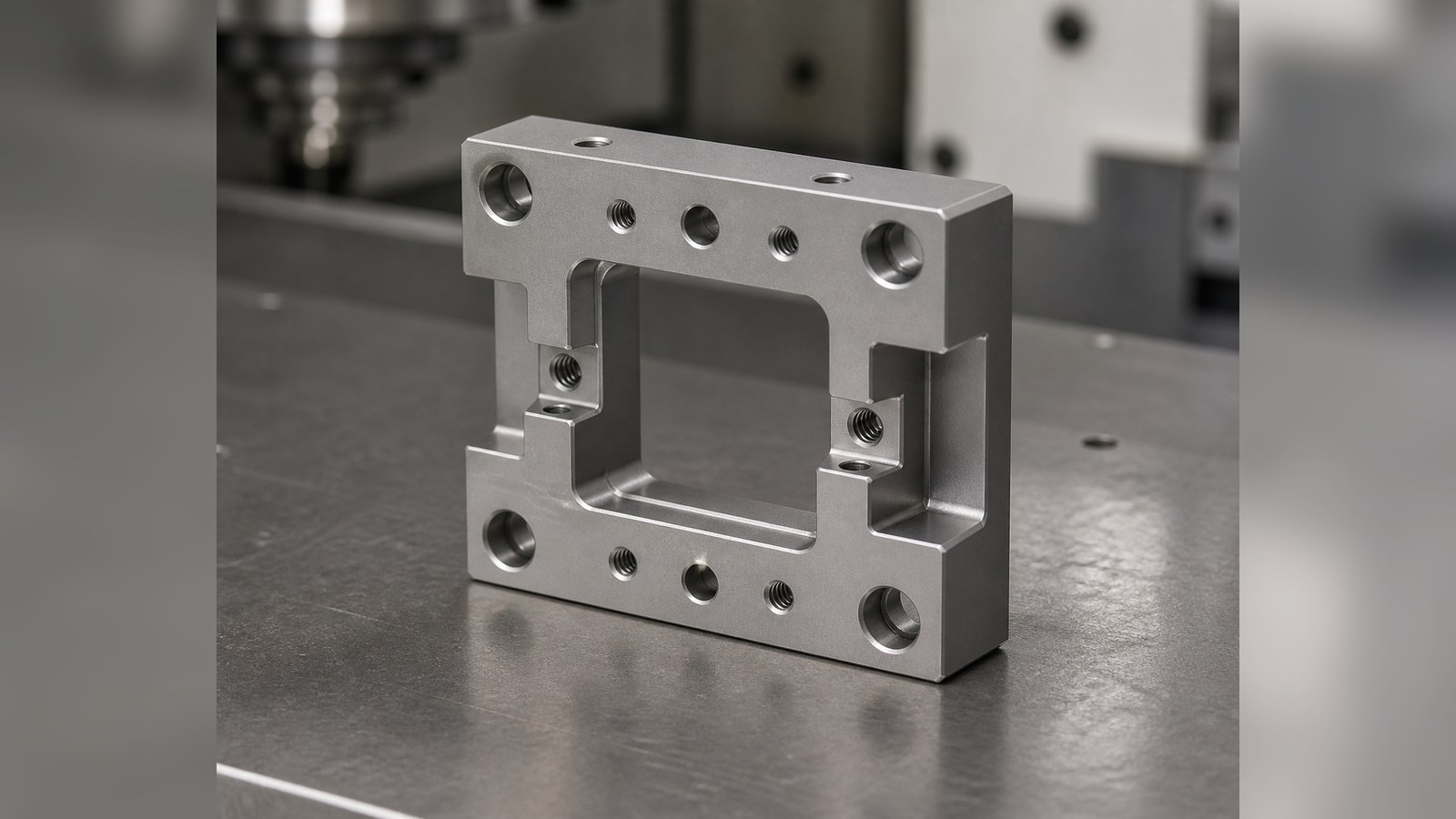 Technische CNC-Bearbeitungsanalyse: Machining Risks Seen in a Frame-Style Mounting Base for Custom Automation Assembly