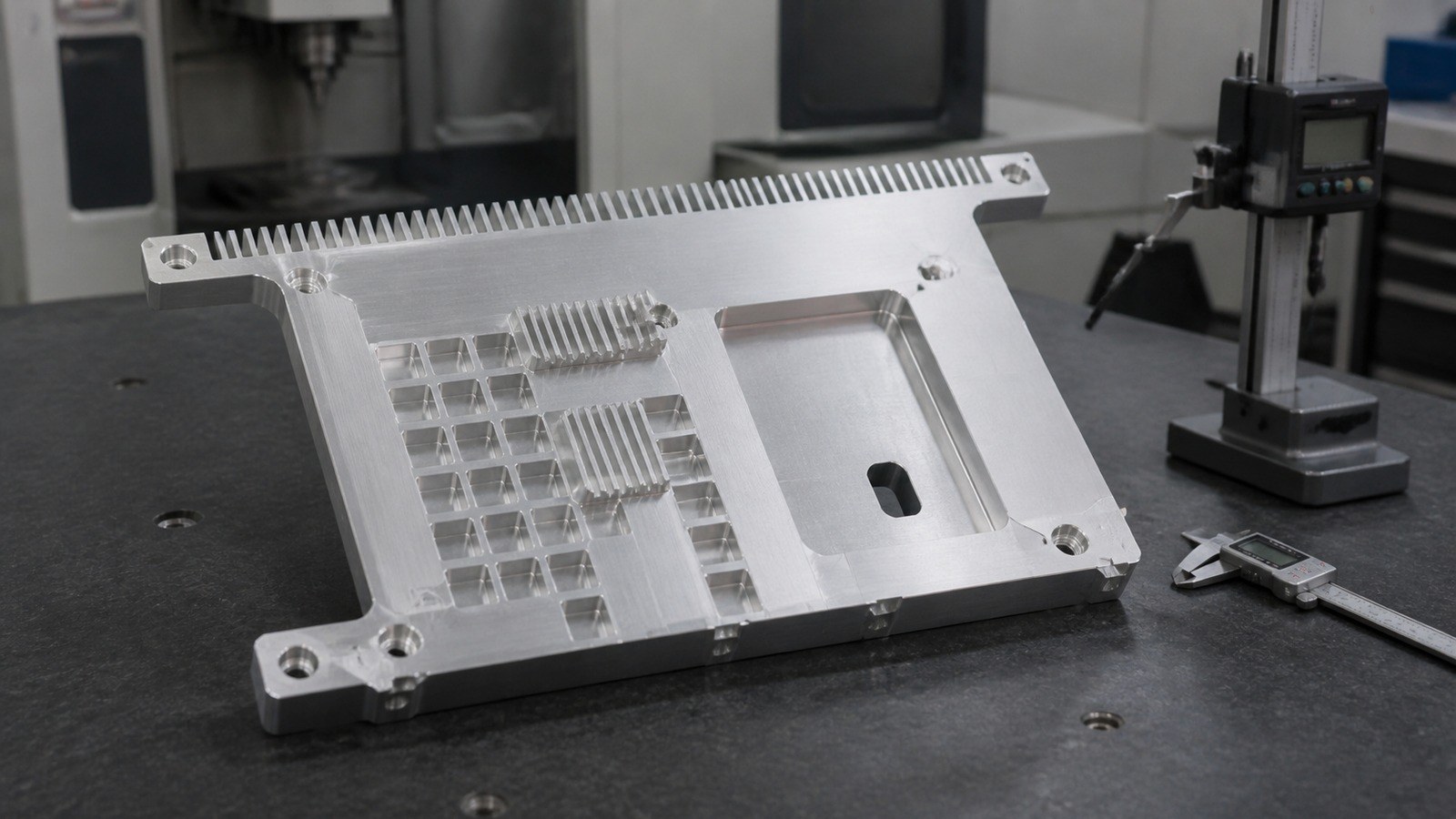Technische CNC-Bearbeitungsanalyse: Low-Volume Machining Review of a Plate-Type Heat-Dissipation Guard for Electronic Modules: