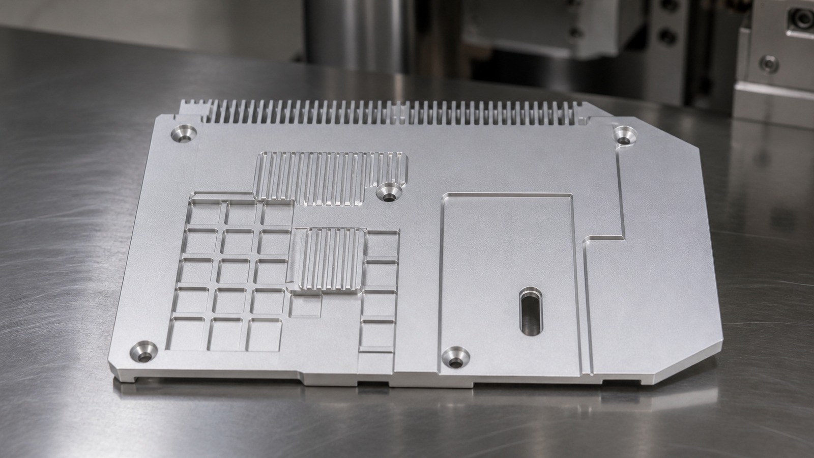 Technische CNC-Bearbeitungsanalyse: Low-Volume Machining Review of a Plate-Type Heat-Dissipation Guard for Electronic Modules: