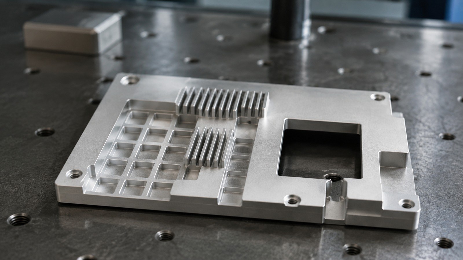 Technische CNC-Bearbeitungsanalyse: Aluminum Protective Cover for an Electronics Cooling Module: Counterbore-Slot Machining and