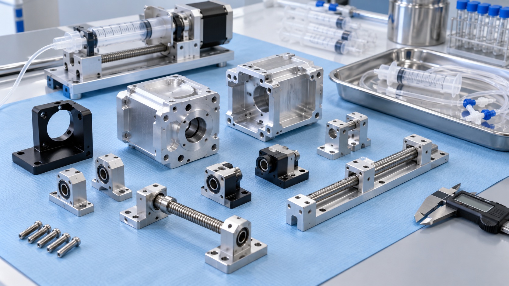 CNC-gefertigte Antriebskomponenten fuer Spritzenpumpen
