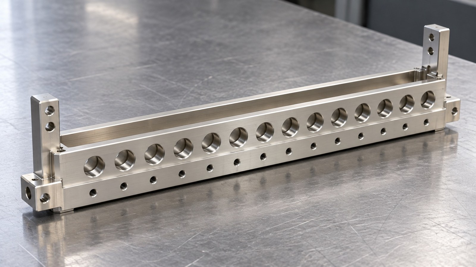 CNC-Bearbeitungsanalyse fuer einen langen Montagerahmen in der Automatisierung