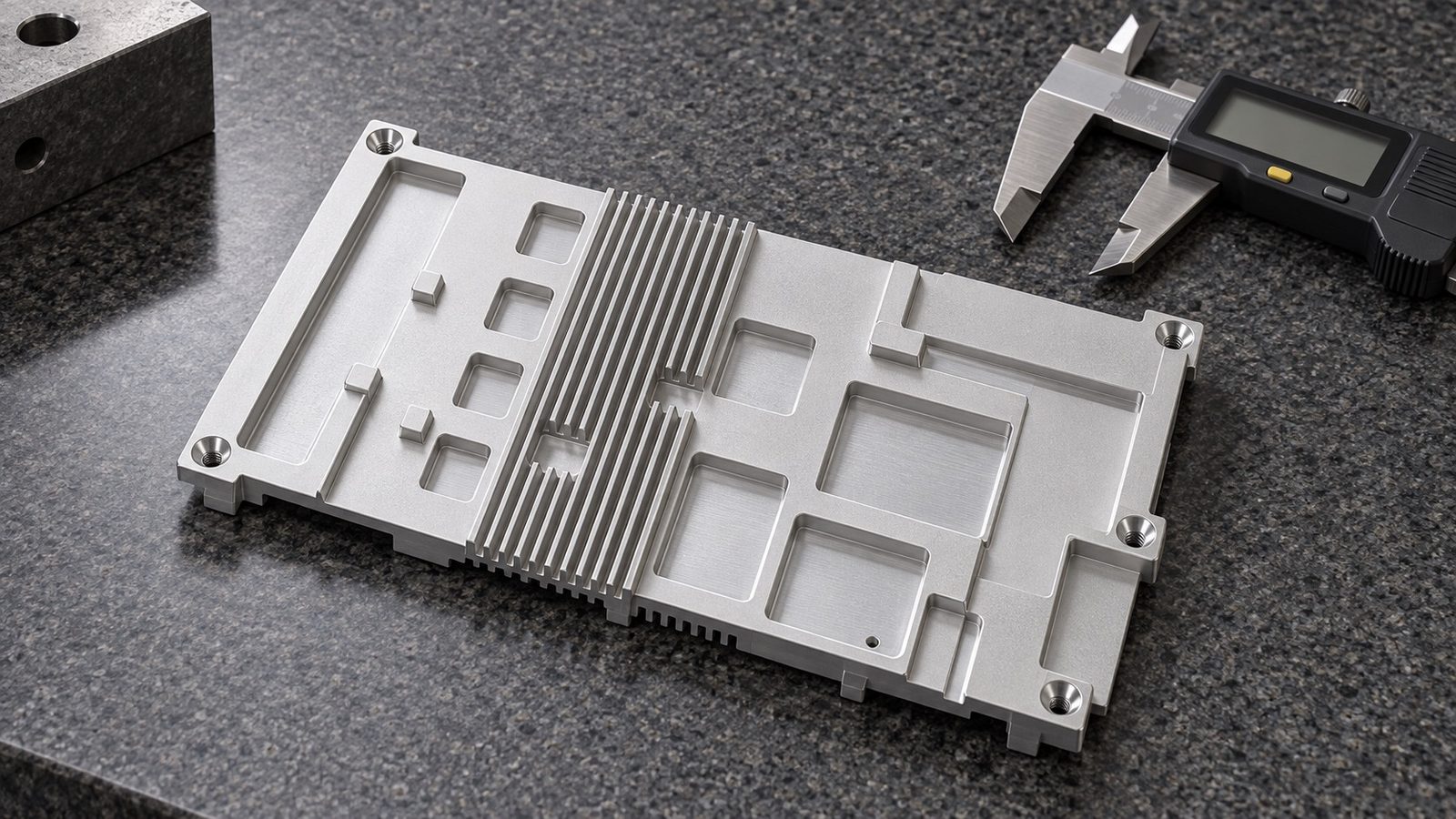 CNC-Bearbeitungsanalyse fuer Aluminium-Kuehlkoerper in Elektronikmodulen