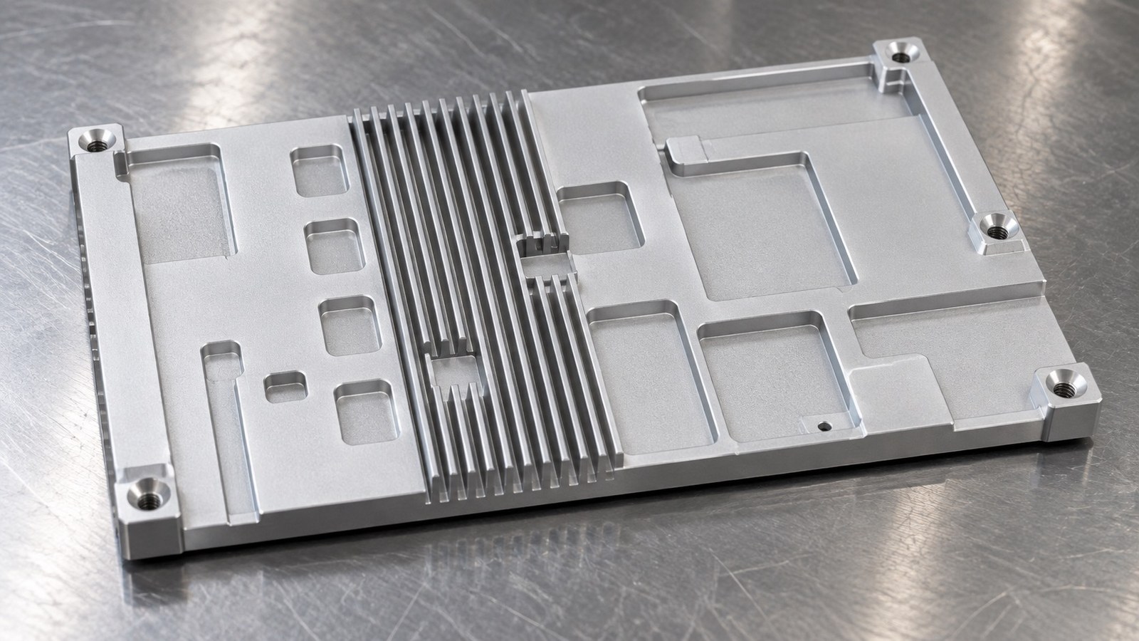 CNC-Bearbeitungsanalyse fuer Aluminium-Kuehlkoerper in Elektronikmodulen